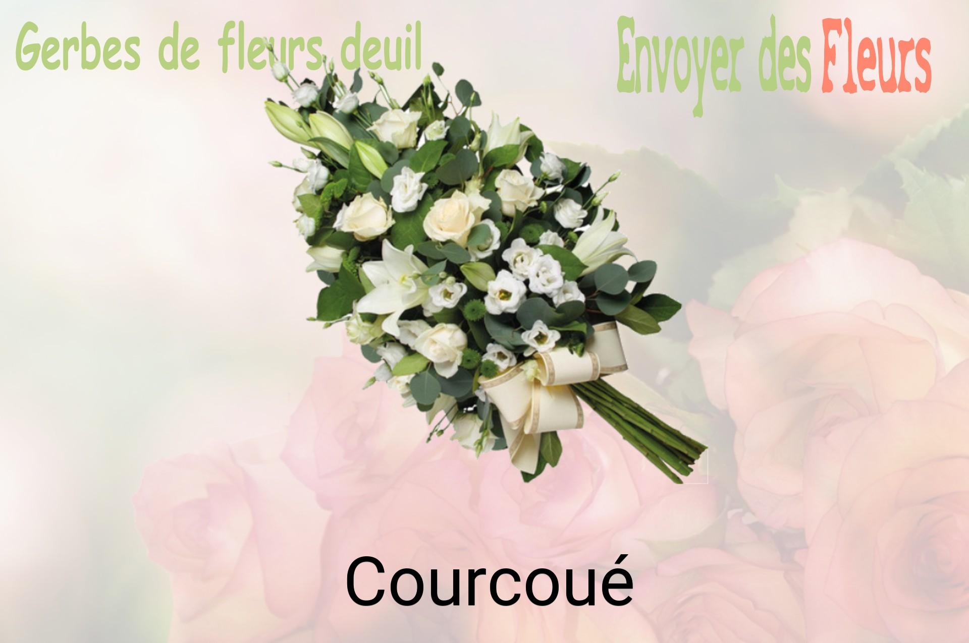 Gerbe de fleurs de deuil livrée à Courcoué